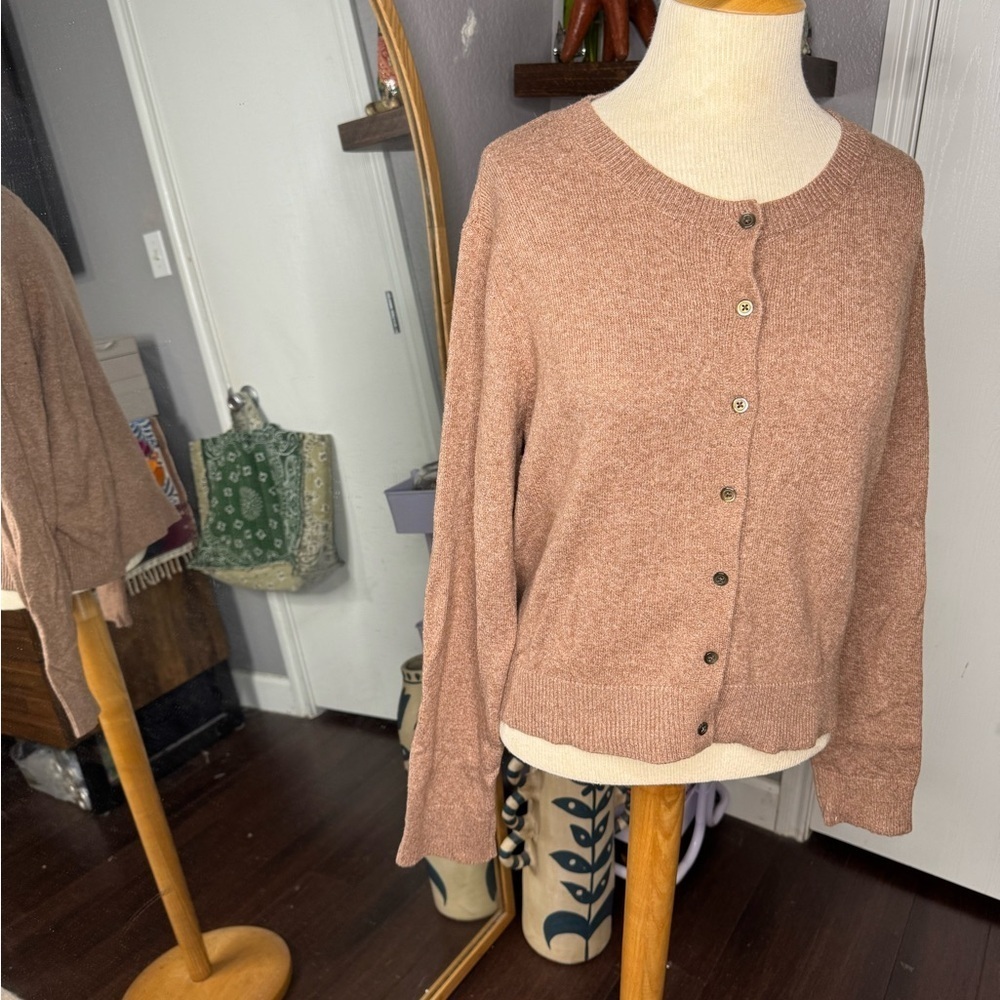 Women's Button-Up‎ Sweater - Pink